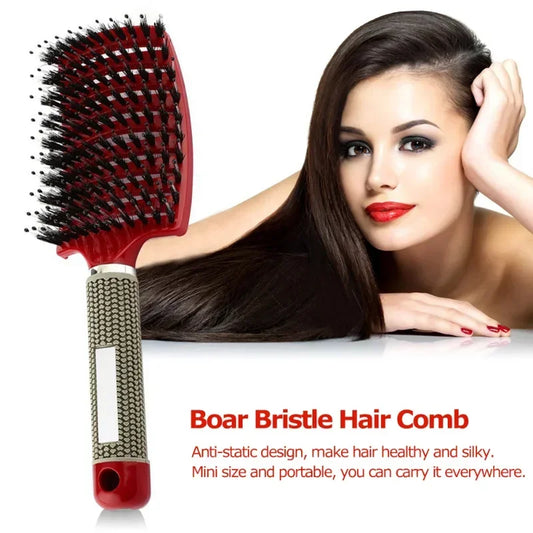 Women Detangler Hair Brush, Hairdressing Comb, Nylon Bristle, Scalp Massage, Tangle Teaser Peaceful Pleasures Health and Wellness