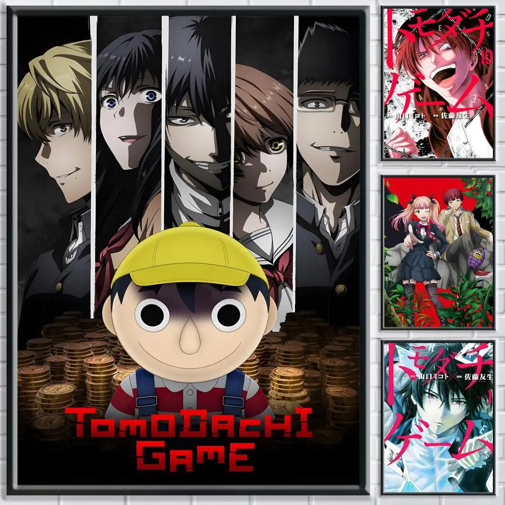 Anime T-Tomodachi Game Poster HD Self Adhesive Waterproof Wall Art Ideal for Home Office Dorm Bedroom Great Gift Peaceful Pleasures Health and Wellness