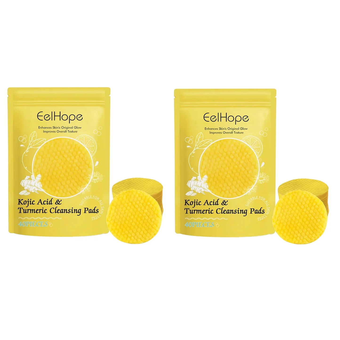 Kojic Acid & Turmeric Cleansing Pads – Brighten & Exfoliate Skin