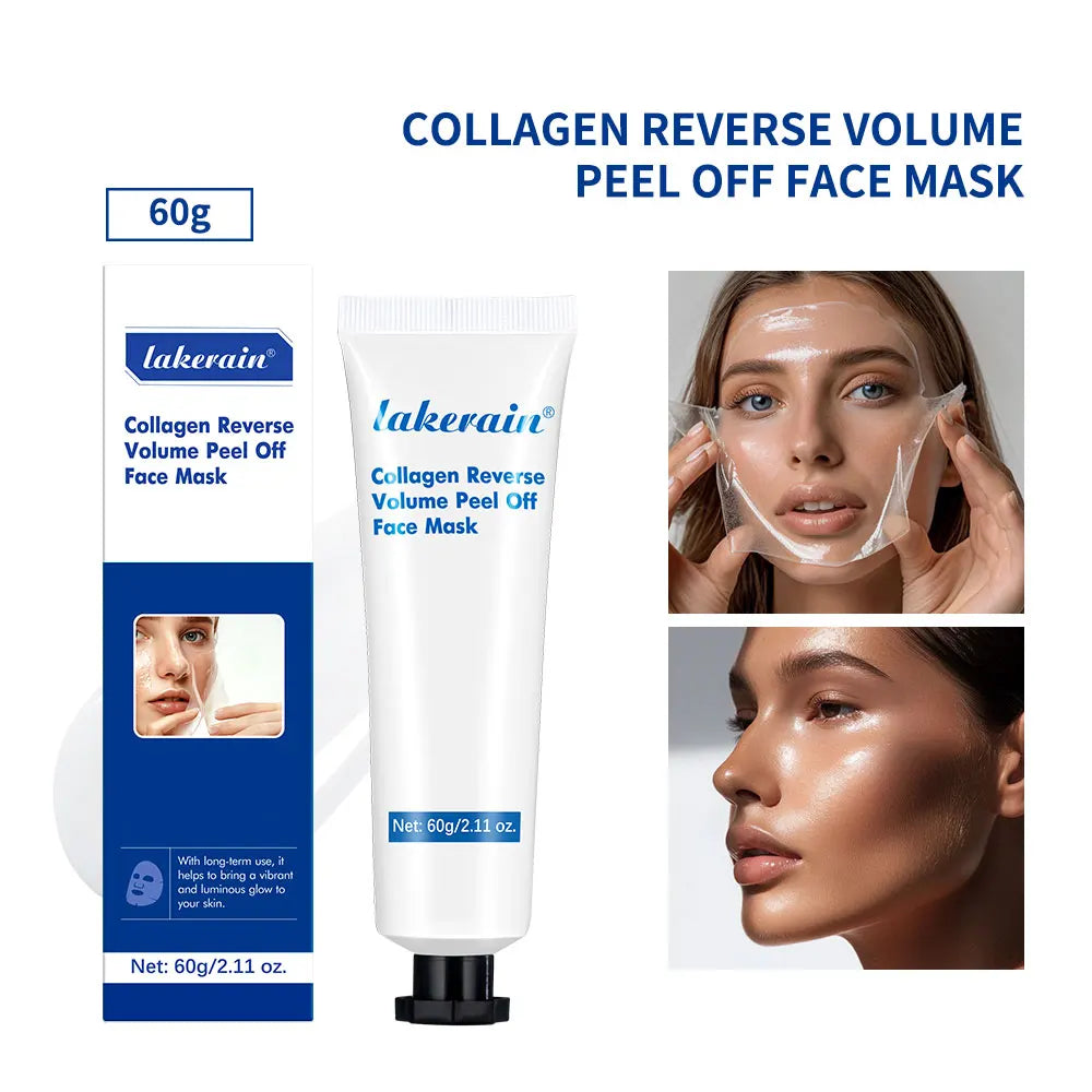 Collagen Peel Off Face Mask Reverse Volume Face Masks Skin Care Deep Collagen Mask Sheet Pack Anti Wrinkle Lifting SS Face Mask Peaceful Pleasures Health and Wellness Beige