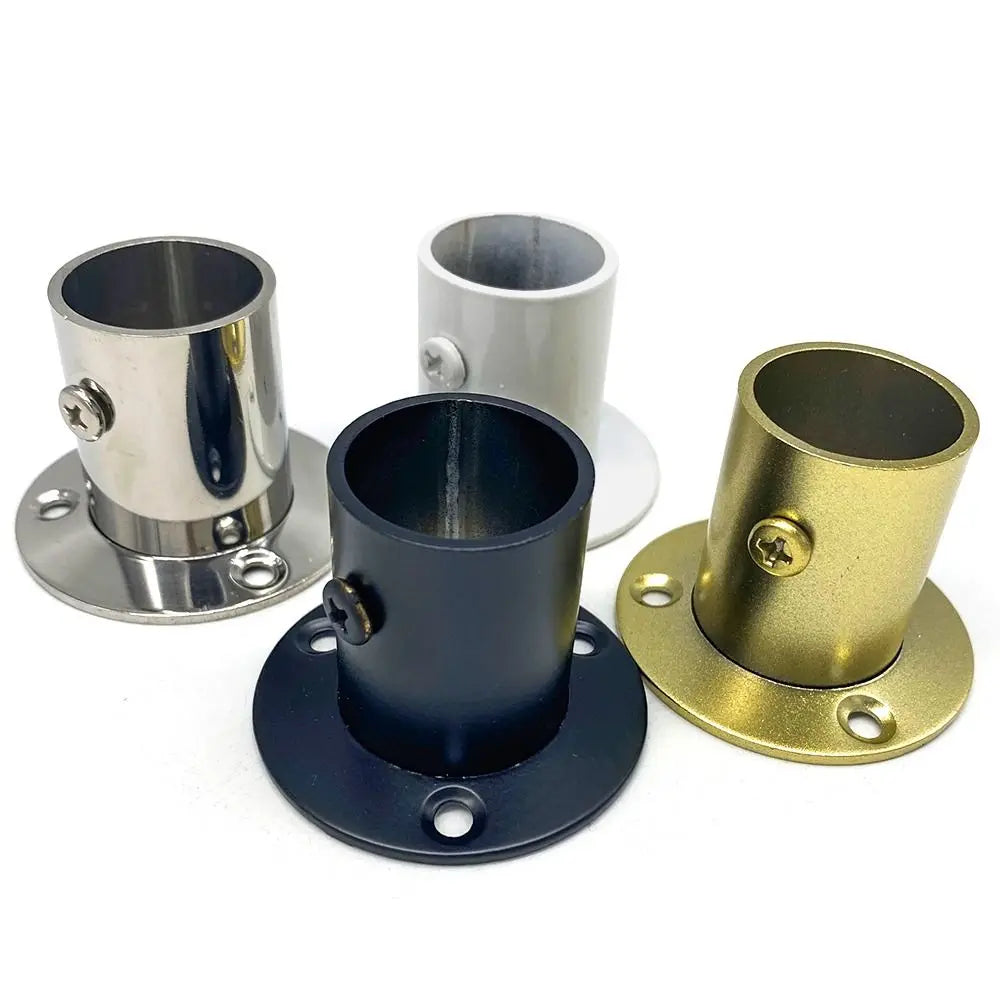 1Pc 19mm-32mm Round Furniture Hardware with Cover Stainless Steel Closet Flange Rod Holder Hang Rod Support Tube Bracket Peaceful Pleasures Health and Wellness