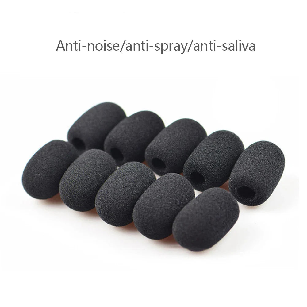 10-Pack Foam Mic Windscreen Covers for Headset & Meeting Mics