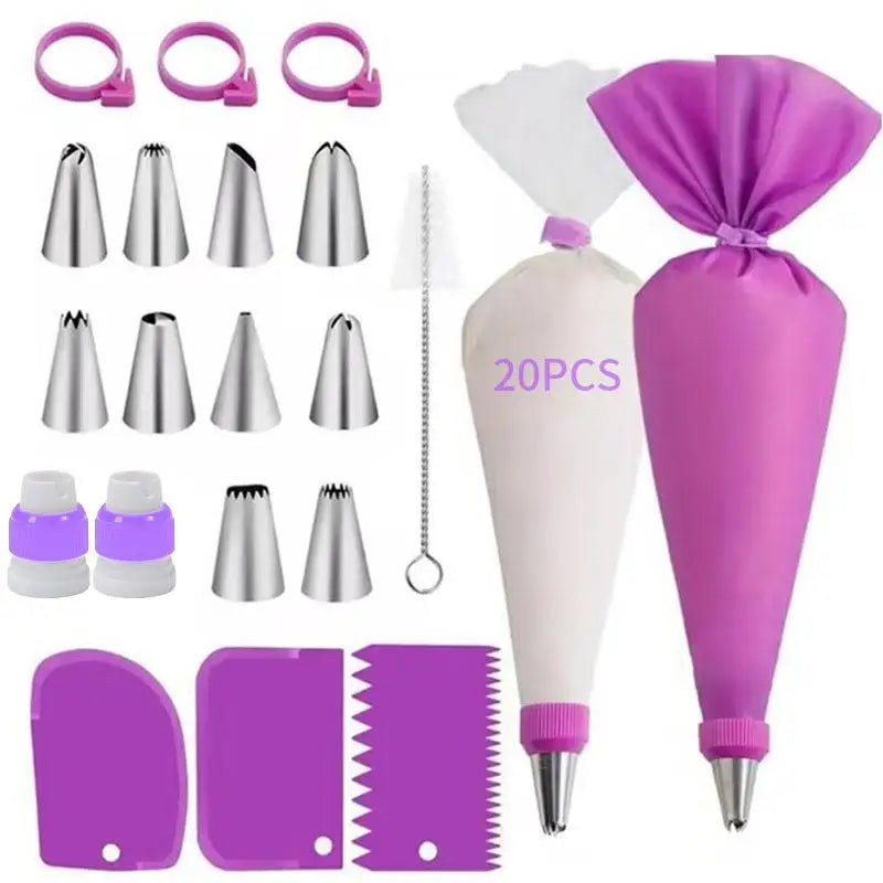 40-Piece Cake Decorating Kit – Piping Bags & Tips Set