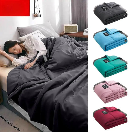 New Double Sided Cooling Blanket Skin-Friendly Breathable Conditioning Quilt Cold Effect Spring Summer Cooler Quilt Peaceful Pleasures Health and Wellness