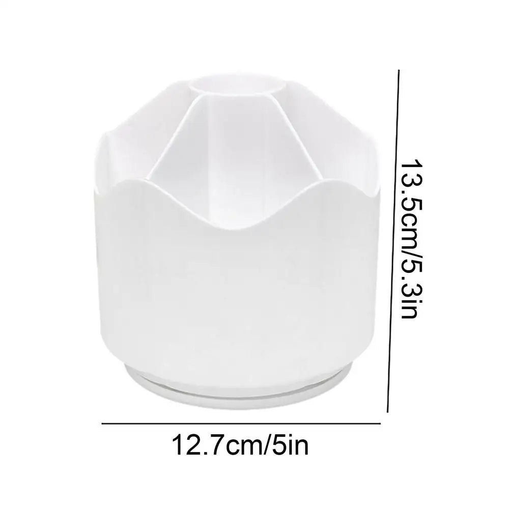 Rotating Pen Holder Organizer 360 Degree Spinnings Desktop Storage For Pens Markers Brushes, Space Saving Desk Organizer Peaceful Pleasures Health and Wellness White