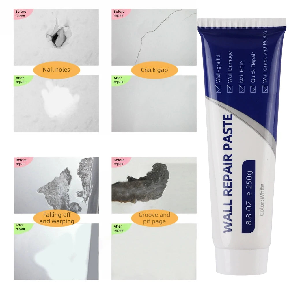 Dry Wall Patch Repair Kit 250g Wall Mending Agents Multi-Functional Quick-Drying Wall Repair Paste Heavy Duty Concrete Sealant Peaceful Pleasures Health and Wellness