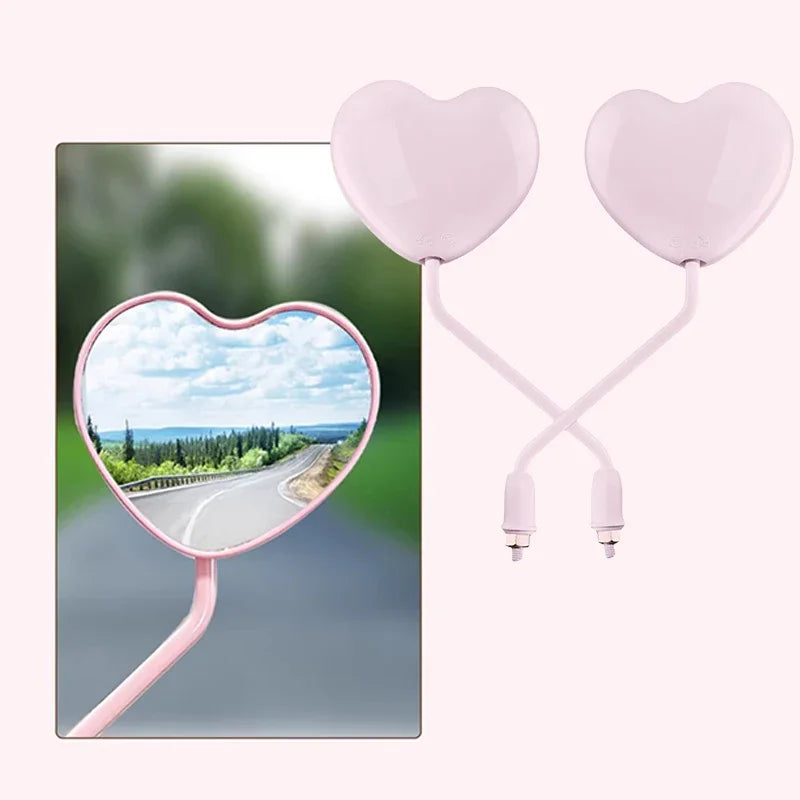 Heart Shaped HD Convex Rearview Mirror for Electric Cars – Pair