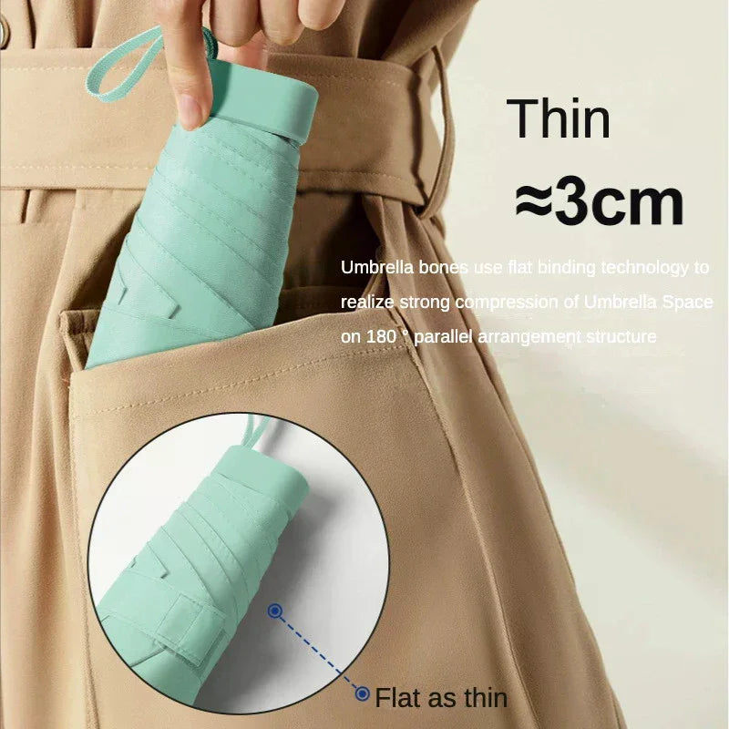 Mini Umbrella Capsule Umbrella Sunny And Rainy Dualuse Rainproof Sun Protection Outdoor Traveling Portable Parasol Umbrella Peaceful Pleasures Health and Wellness