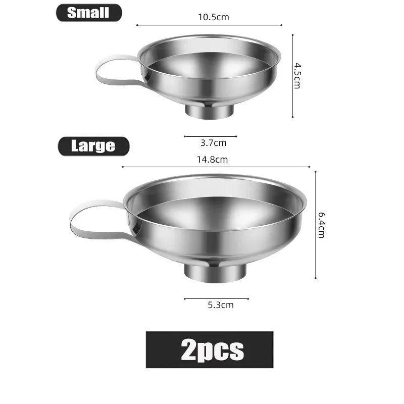 Stainless Steel Wide Mouth Canning Funnel – Jam & Jar Peaceful Pleasures Health and Wellness 2pcs