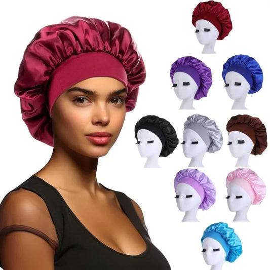 Women's Satin Sleep Bonnet – Adjustable Double Layer Night Cap Satin Sleep Bonnet Peaceful Pleasures Health and Wellness