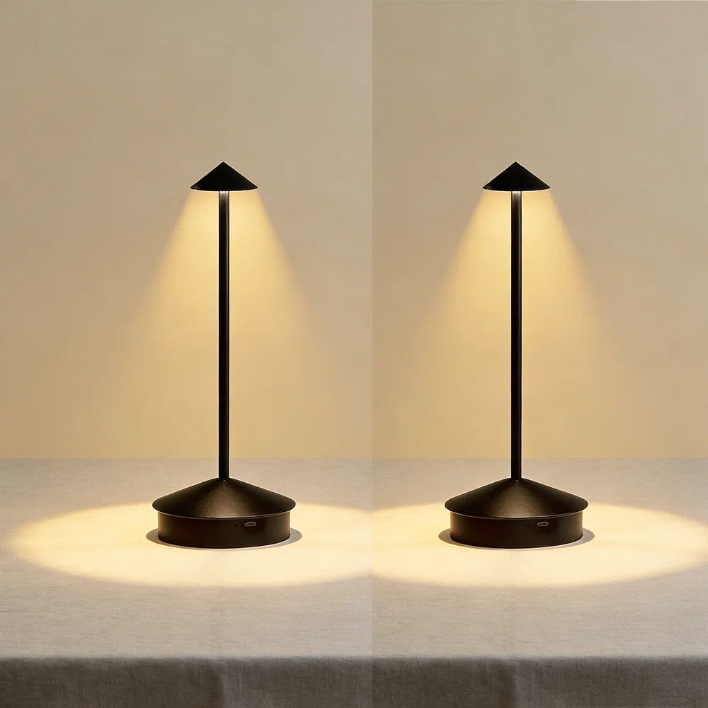 2PCS Rechargeable Table LED Lamp Touch Sensor Night Desk Lamp for Restaurant Bar Bedroom 3 Color Temperatures Stepless Dimming Peaceful Pleasures Health and Wellness Black 2pcs