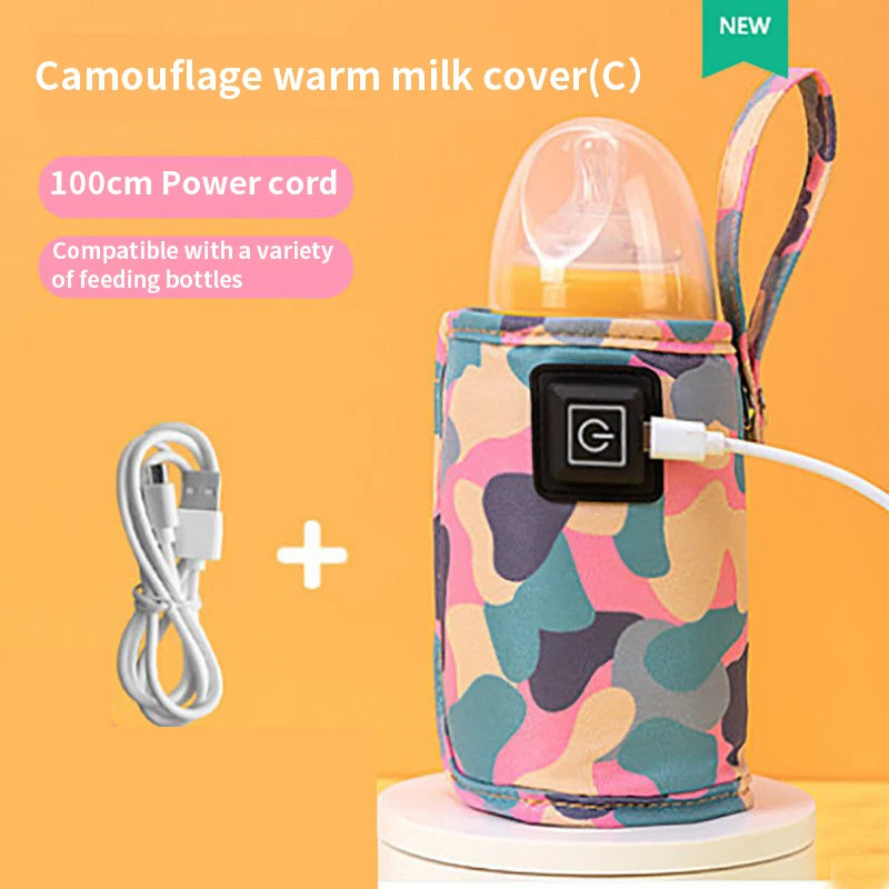 Portable USB Electric Baby Milk Bottle Warmer Heater with Temperature Control for Travel Stroller Insulated Bag Feeding Keep Peaceful Pleasures Health and Wellness USB Style 2