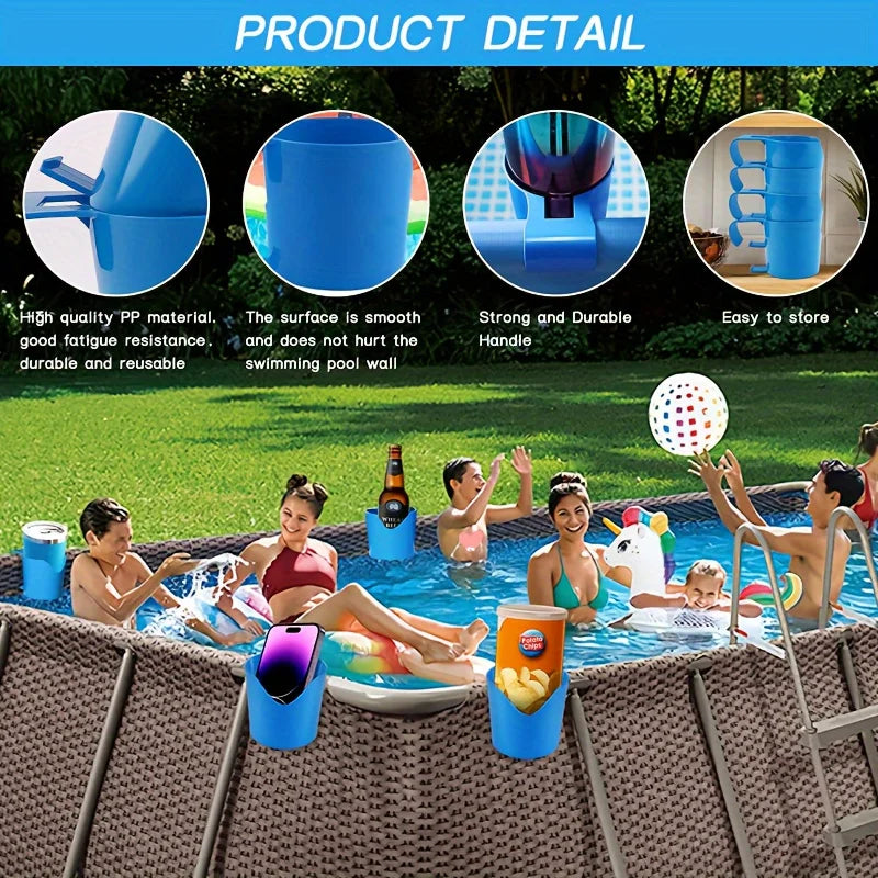 Poolside Cup Holder for Above Ground Pools – 30oz Capacity