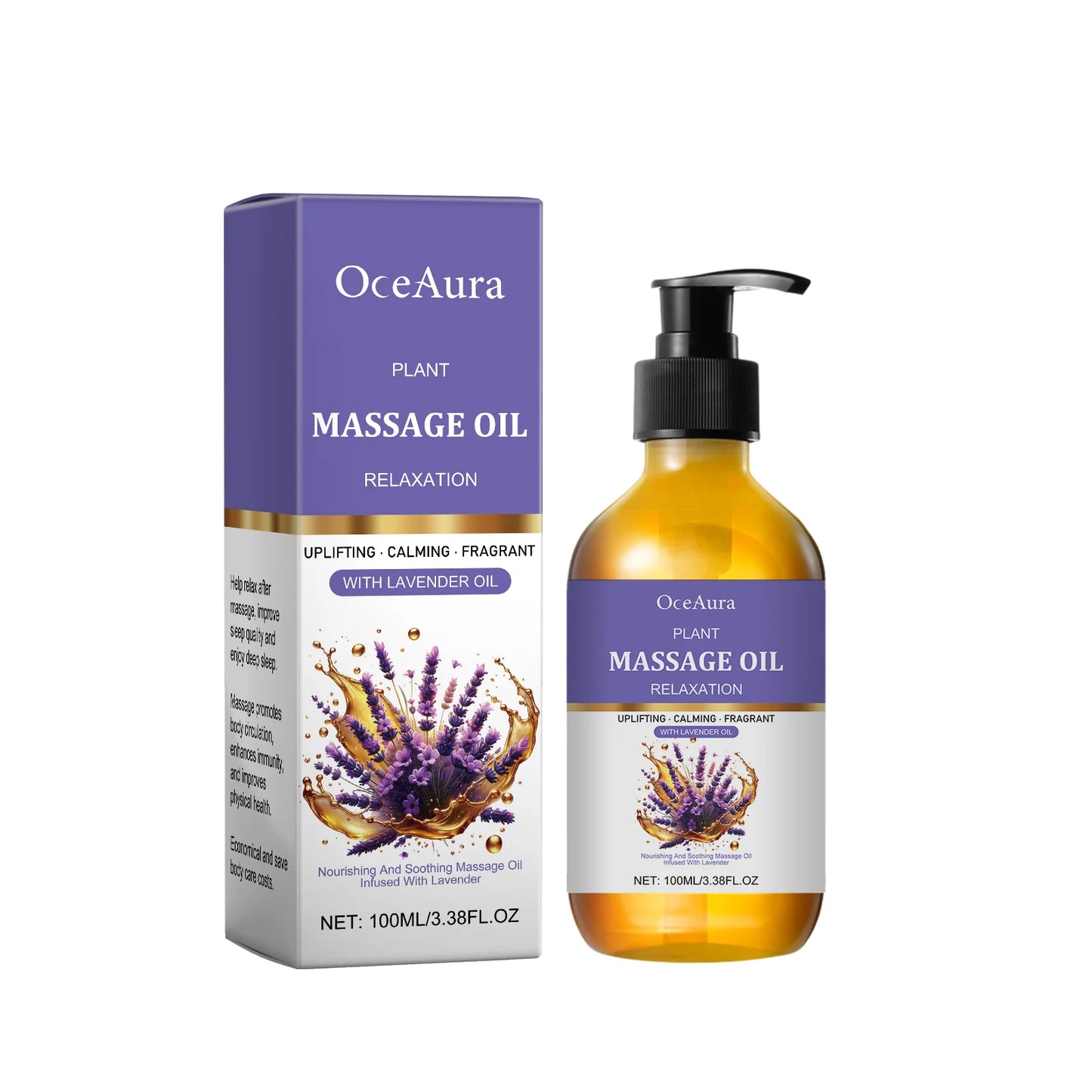 OceAura Lavender Massage Oil – Muscle Relief, Sleep & Skin