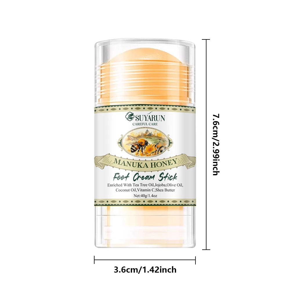 SUYARUN Natural Honey Face Foot Cream Stick for Dry Cracked Heels-Portable Foot Care Treatment for Rough Skin. Peaceful Pleasures Health and Wellness
