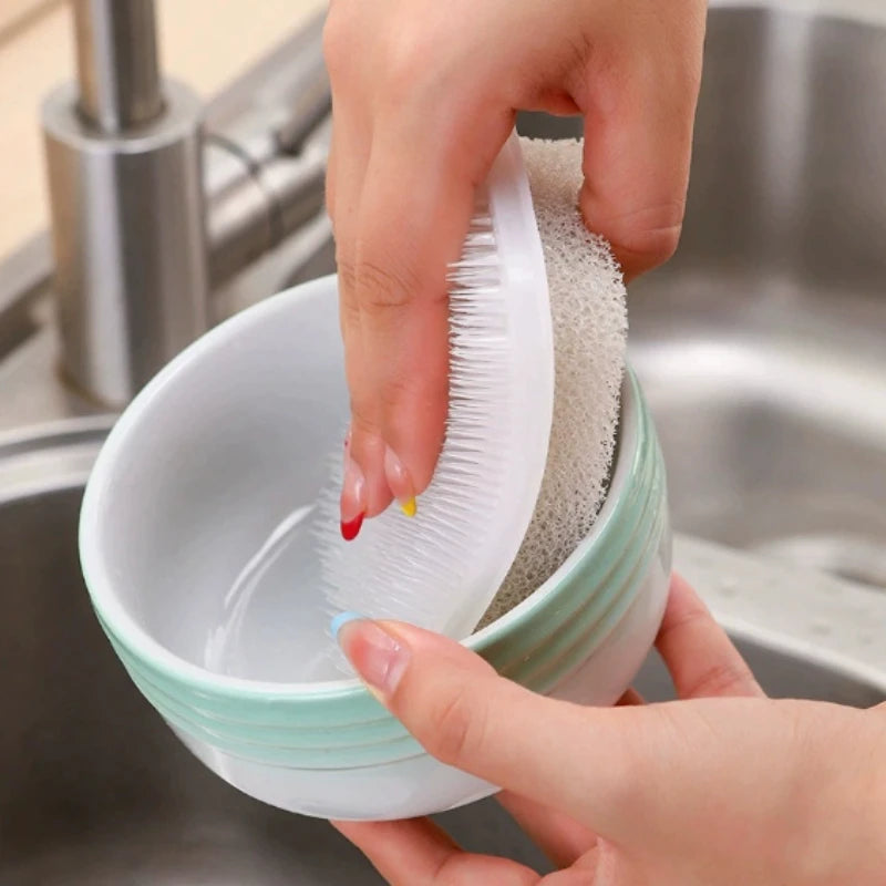2/4pcs Kitchen Silicone Sponge Dish Washing Scrubber Household Cleaning Sponge Kitchen Gadgets Brush Accessories For Dishes Peaceful Pleasures Health and Wellness