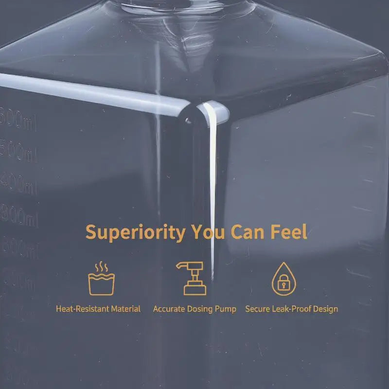 With Hydraulic Pump Nozzle Head Kitchen Honey Jar Container Home 1600ml Liquid Dispenser With Scale Coffee Syrup Bee Drip Bottle Peaceful Pleasures Health and Wellness