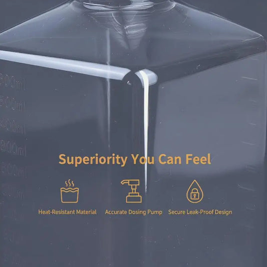 With Hydraulic Pump Nozzle Head Kitchen Honey Jar Container Home 1600ml Liquid Dispenser With Scale Coffee Syrup Bee Drip Bottle Peaceful Pleasures Health and Wellness