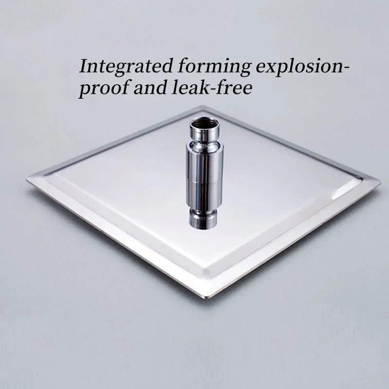 Square Stainless Steel Rainfall Shower Head – Water-Saving