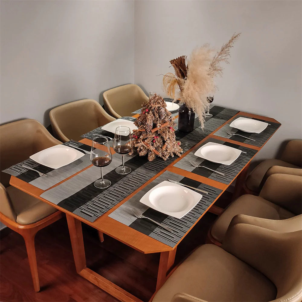 12/13pc Set Placemats Table Place Mats with Coasters Premium Heat Resistant Washable Tableware Christmas Dining Table Mats Peaceful Pleasures Health and Wellness