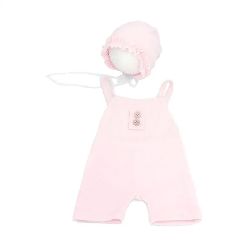 Newborn Photography Outfit – Baby Overalls & Hat Set 0–6M