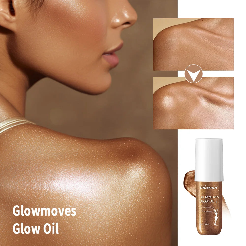 Lakerain 100ml Glowmoves Glow Oil Long Lasting Smoothing Nourishing Deep Moisturizing Shimmering Non-greasy Body Care Glow Oil Peaceful Pleasures Health and Wellness