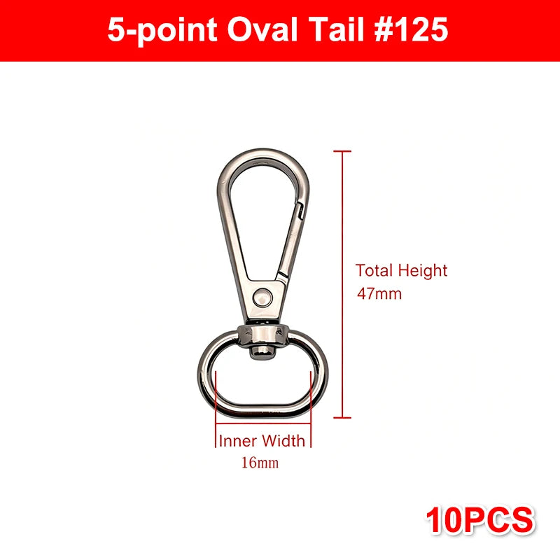10Pcs Zinc Alloy Swivel Snap Hooks | DIY Bag & Keychain Hardware