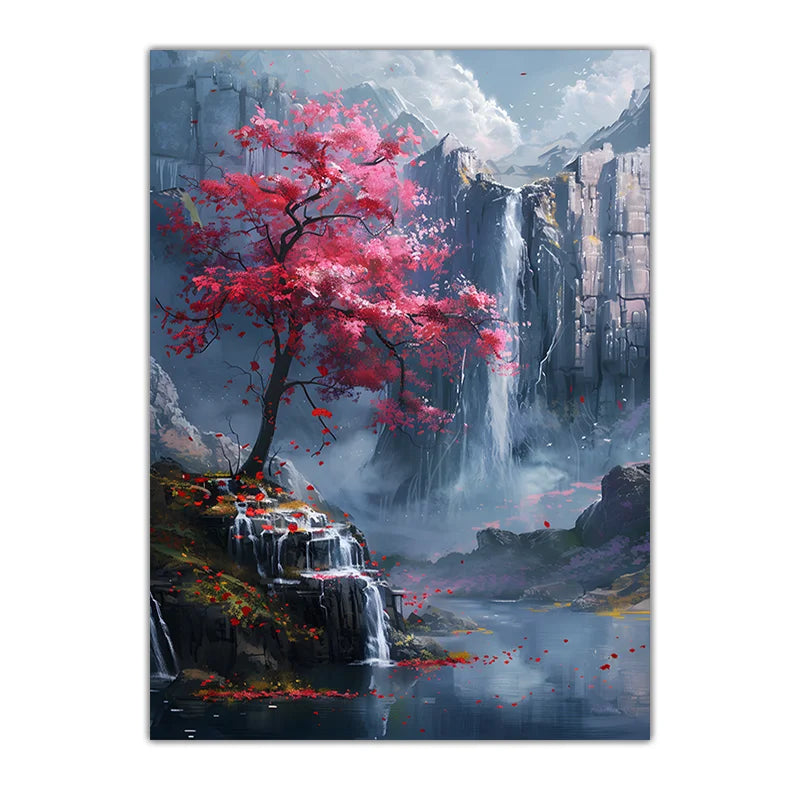 Fantasy Landscape Canvas Wall Art – Modern Poster Print Décor Canvas Wall Art Peaceful Pleasures Health and Wellness 04 40x60cm No Frame China Mainland