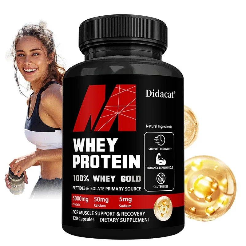 Didacat Whey Protein Concentrate, with 5000mg Protein, Gluten Free & Non-GMO, Boost Immunity and Support Post-exercise Recovery Peaceful Pleasures Health and Wellness