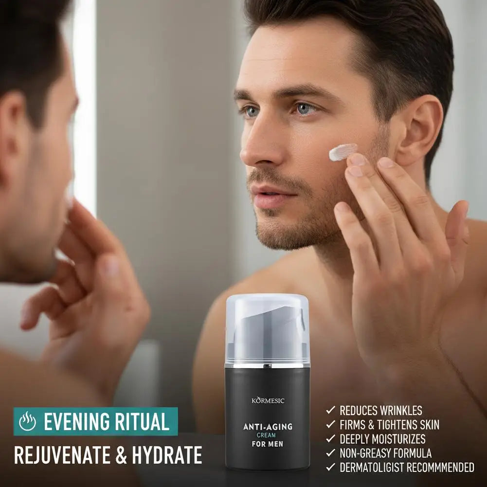 Men Face Cream Improve Male Rough Facial Skin Balance Oil Shine Brighten Tone Lightweight Portable Man Face Lotion Peaceful Pleasures Health and Wellness