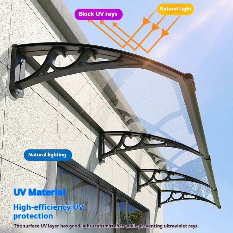 Window Awning Door Canopy 60x60 80x80 60x100 Window Awning Overhead Modern Polycarbonate Cover Outdoor Front Porch Patio Canopy Peaceful Pleasures Health and Wellness