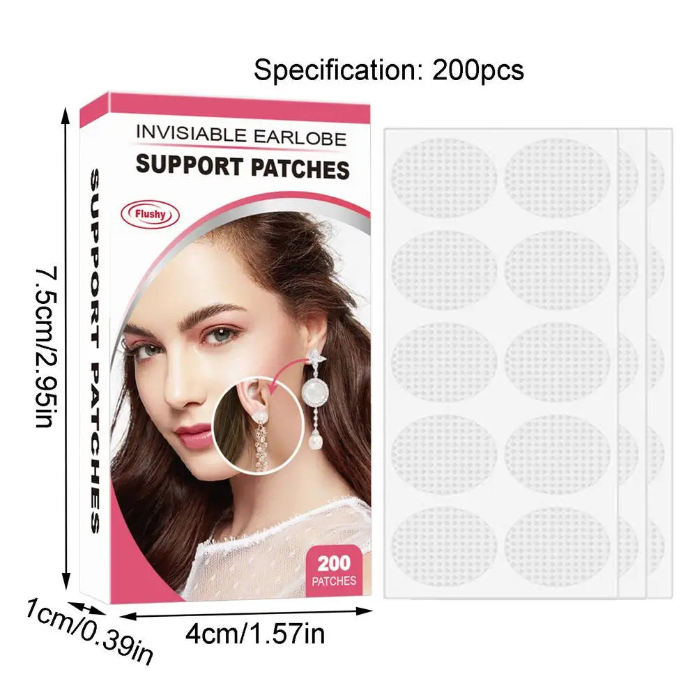 Clear Earring Support Patches – Invisible Earlobe Protectors 100/200pc