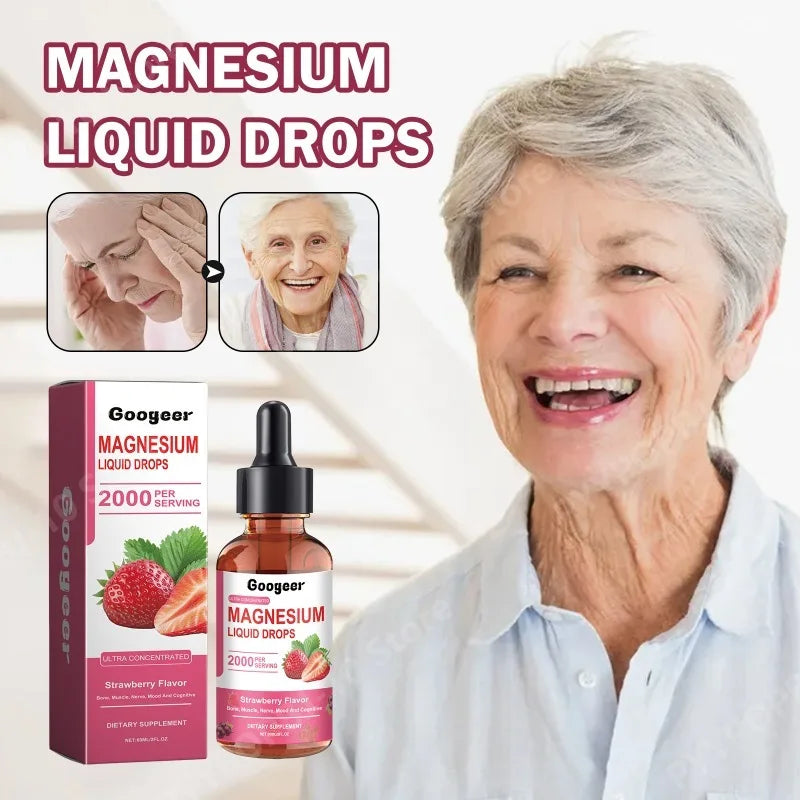 Strawberry Magnesium Liquid Drops Dietary Supplement 60ml
