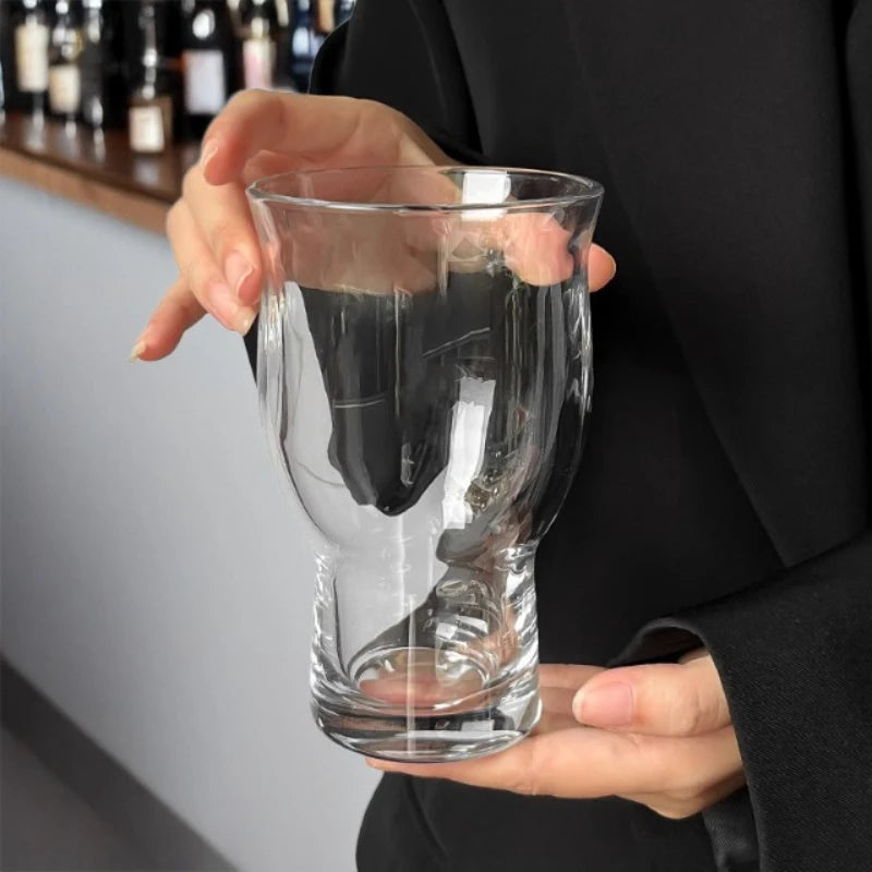 Large Wide-Mouth Glass Cup | Iced Coffee, Beer & Juice Glass Drinkware Peaceful Pleasures Health and Wellness
