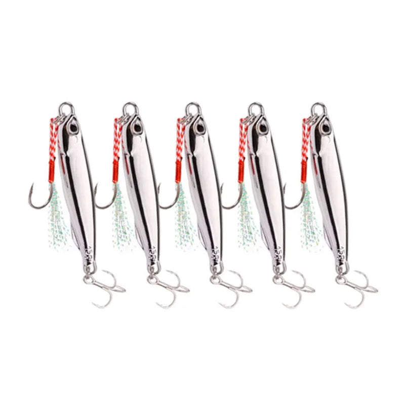 2026 New 10Pcs Metal Jig Lures, 20/30/40g Plating Silvery Bait, Durable Saltwater Sea Fishing Lure for Bass Fishing Peaceful Pleasures Health and Wellness