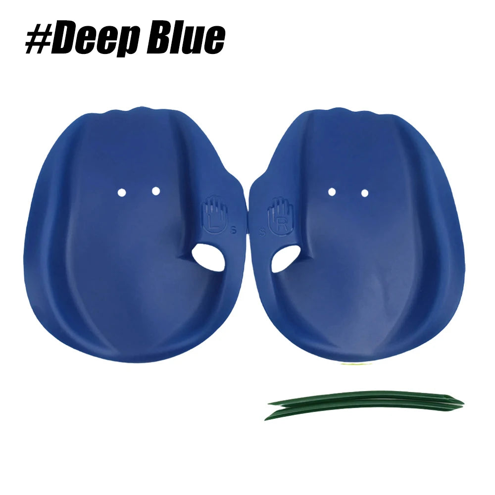 WEFITON1Pair Swimming Hand Paddles - Build Strength & Technique, Finger Holes Design for Freestyle & All Strokes Peaceful Pleasures Health and Wellness DeepBlue-1Pair