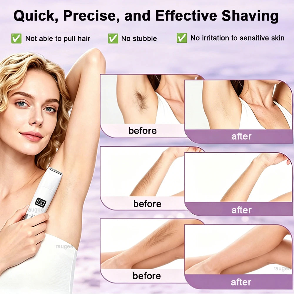 Electric Shaver for Women Body Epilator Woman's Razor 2 in 1 Dual Head Electric Body Hair Trimmer for Bikini Legs Underarms Face Peaceful Pleasures Health and Wellness