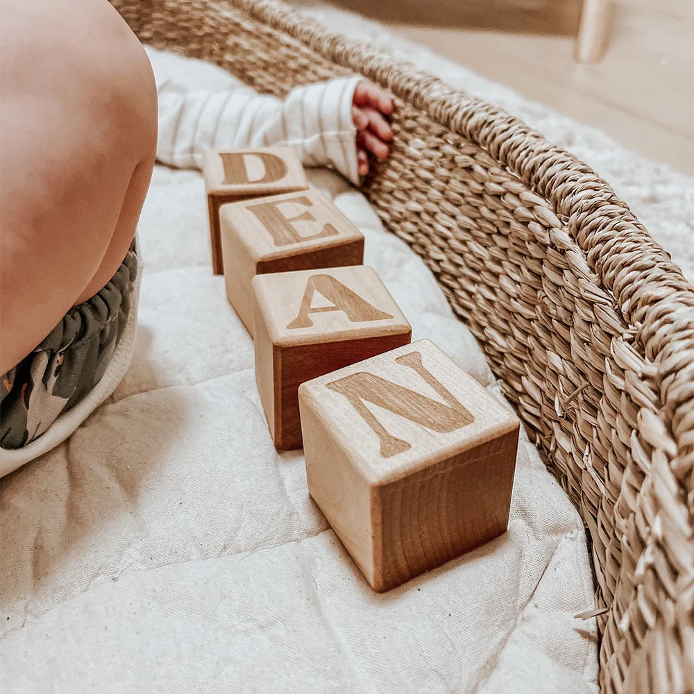 Personalized Wooden Name Blocks | Baby Shower & Nursery Gift Personalized Baby Blocks Peaceful Pleasures Health and Wellness