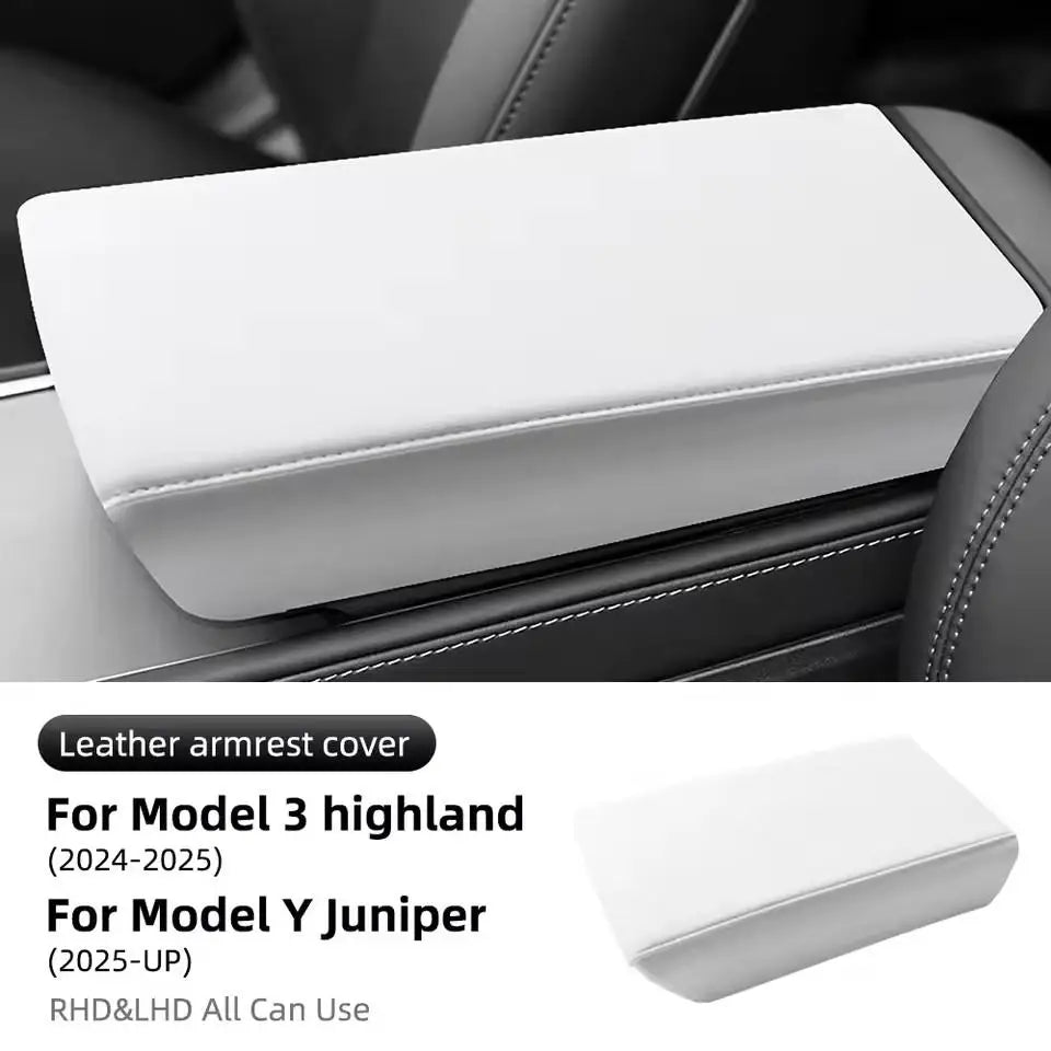 Tesla Model Y & Model 3 Leather Armrest Box Cover Pad