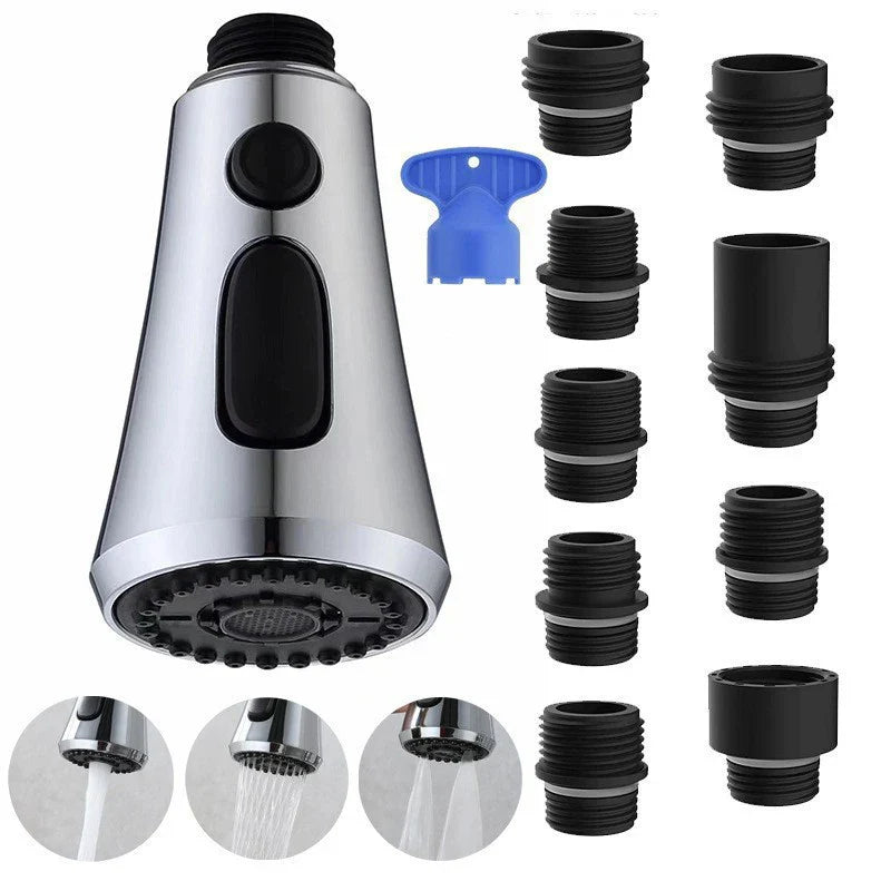 Kitchen Faucet Sprayer Head – 9 Nozzles, 3 Modes, Water Saving