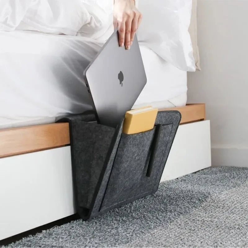 Felt Bedside Storage Organizer Anti-slip Bedside Bag Bed Sofa Side Hanging Couch Storage Remote Control Bed Holder Pockets Peaceful Pleasures Health and Wellness