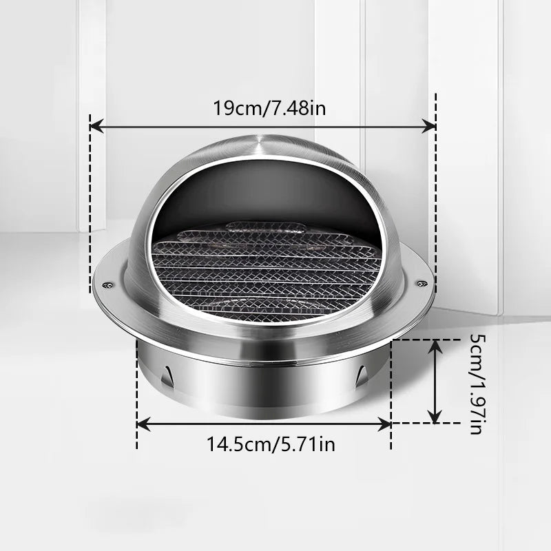 Stainless Steel Round Air Vent Grille Cover | Wall & Ceiling