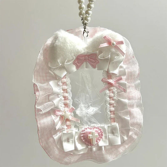 Plush Lace Photocard Holder | Anime Idol Card Display Case Photocard Display Case Oasis Select