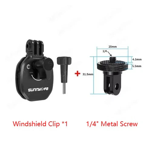 Motorcycle Windshield Mount for Insta360 X5 X4 GoPro DJI Action