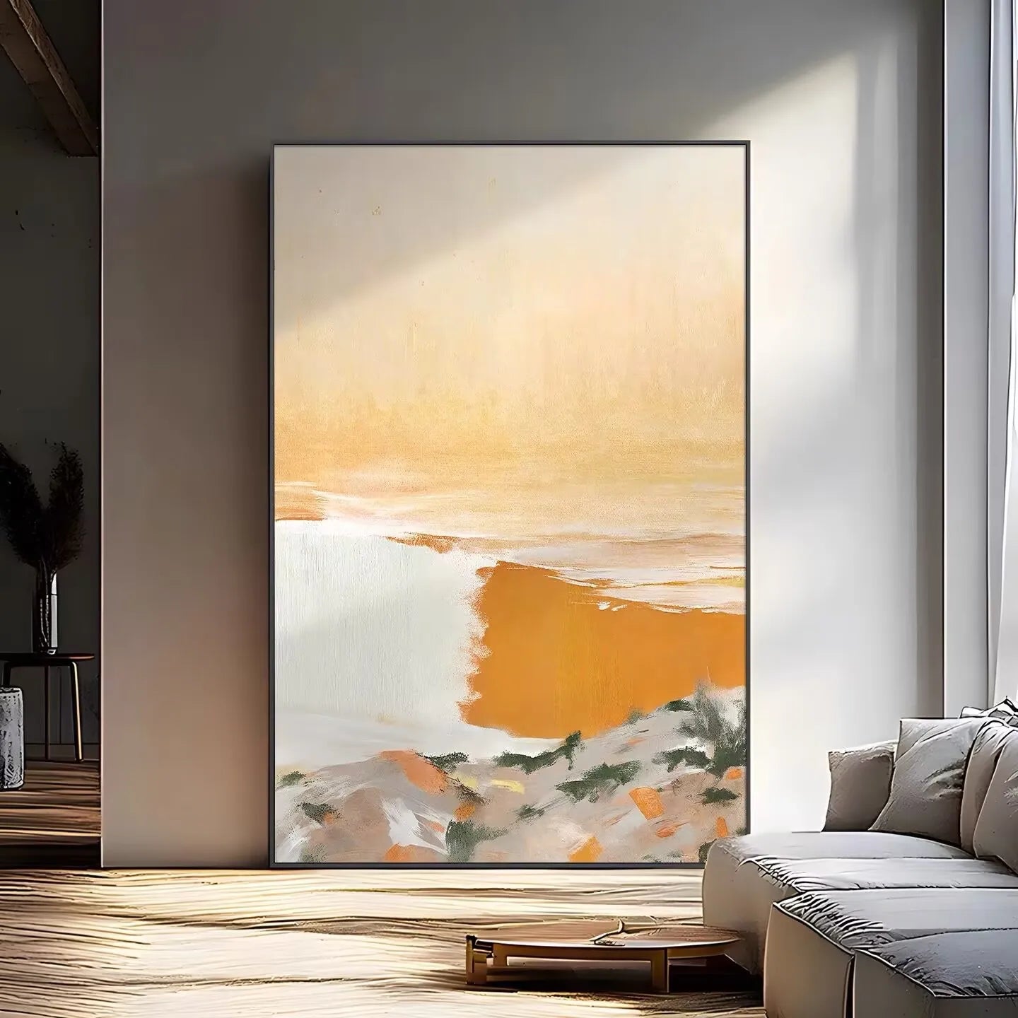 Nordic Abstract Oil Painting On Canvas Pure Handmade Wall Art Picture For Home Decor Haning Poster Mural For Living Room Bedroom Peaceful Pleasures Health and Wellness No frame 120cmx240cm
