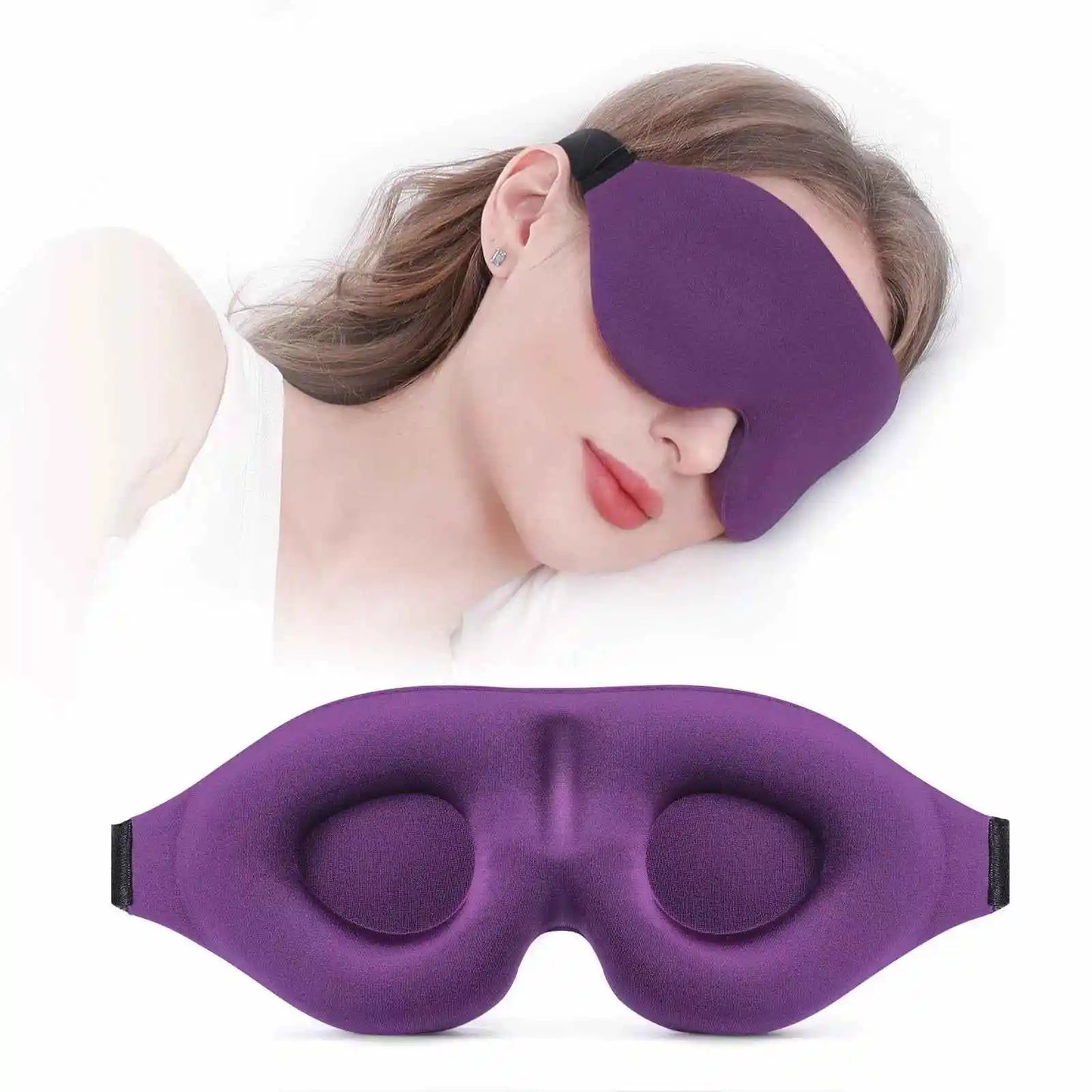 Eye Mask for Sleeping 3D Contoured Cup Blindfold Concave Molded Night Sleep Mask Block Out Light with Women Men Peaceful Pleasures Health and Wellness PURPLE