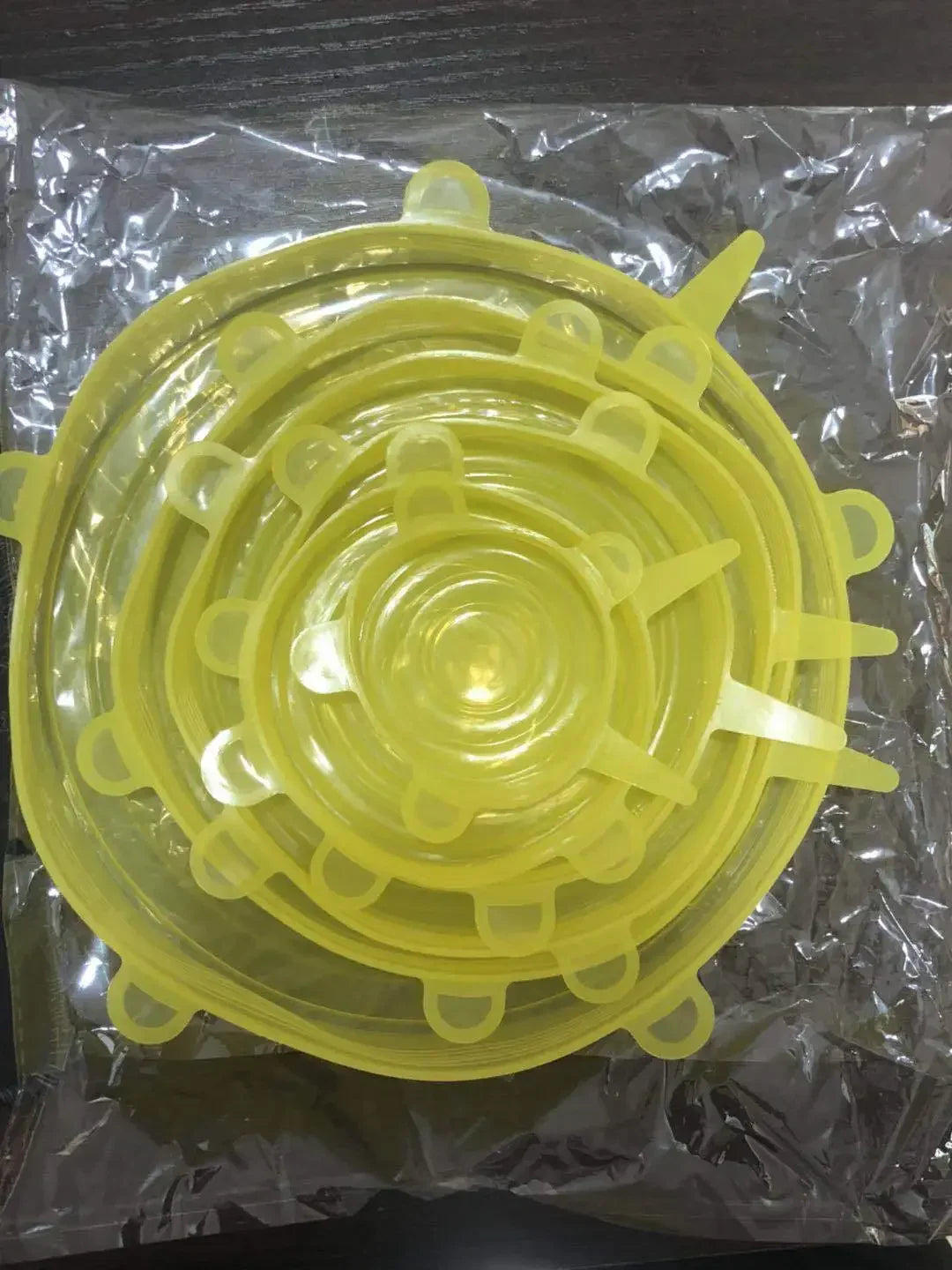 Food Cover For Kitchen Accessory Reusable Sealed Lid Package Silicone Adjustable Elastic Silicone Caps Fresh-keeping Home Garden Peaceful Pleasures Health and Wellness Yellow 6Pcs 9.5cm