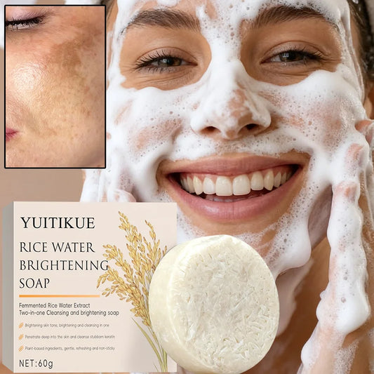YUITIKUE 60g Rice Water Brightening Soap 2-in-1 Cleansing & Moisturizing Deep Cleanse for Brighter Skin Safe for Sensitive Skin Peaceful Pleasures Health and Wellness Default Title