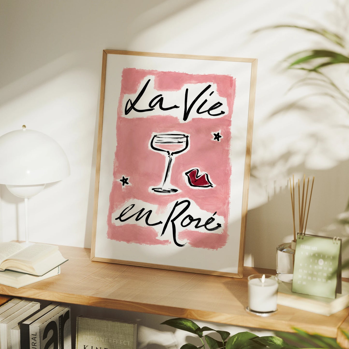 French Vivre La Vie En Rose Canvas Wall Art Print Poster