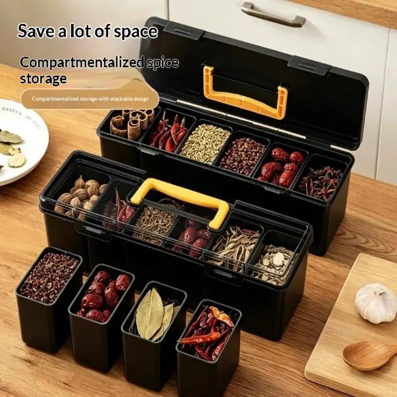 Transparent Portable Storage Box with Handle – Tool & Spice Organizer